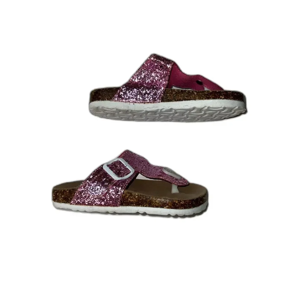 Capelli of New York girls Pink and white glitter Sandals size 2.5